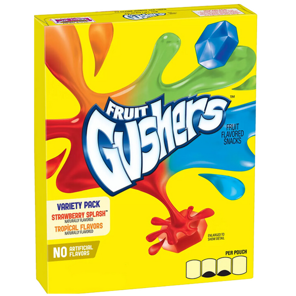 Betty Crocker Fruit Gushers Variety Packs (Strawberry Splash & Tropical Flavours) 136g