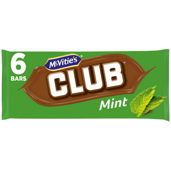 McVitie's Club Mint Biscuit 6 Bars 132g