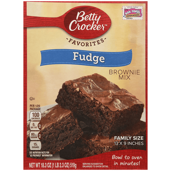 betty crocker fudge brownie mix 519g front