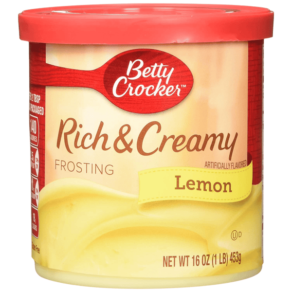 betty crocker rich & creamy lemon frosting front