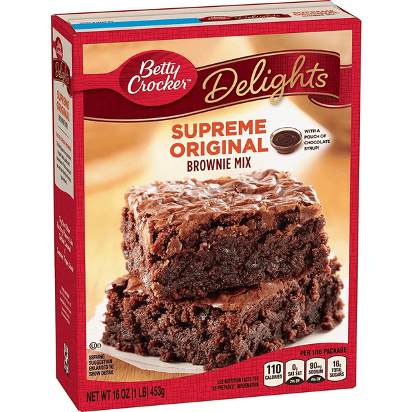 betty crocker delights supreme original brownie mix 453g front