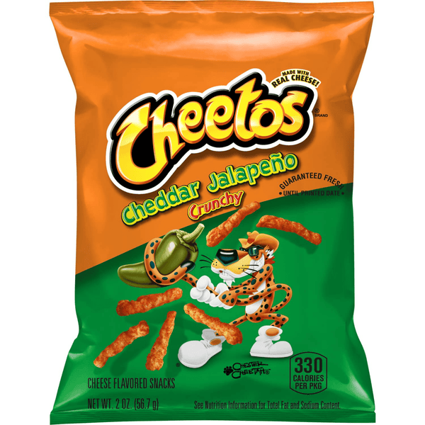 cheetos crunchy cheddar jalepeno 56.7g front