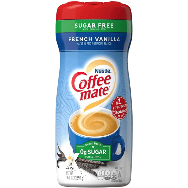 nestle coffee mate powder sugar free french vanilla coffee creamer 289g front
