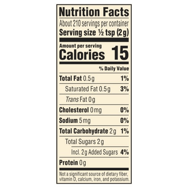 coffee mate powder creamer nutrition facts 