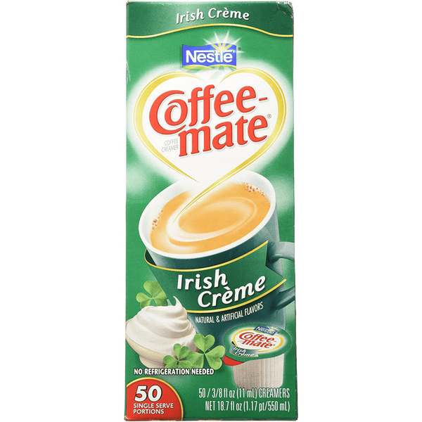 nestle coffee mate irish crème liquid coffee creamer singles front