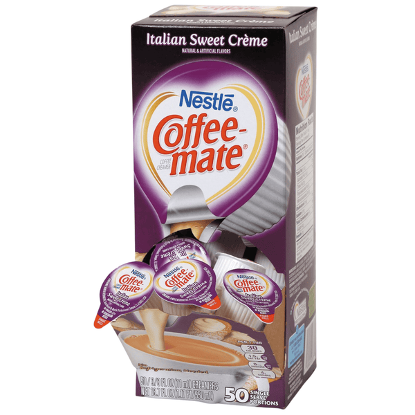 nestle coffee mate italian sweet crème liquid coffee creamer singles front