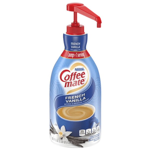 nestle coffee mate french vanilla liquid creamer concentrate pump front