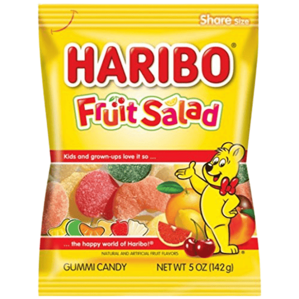 haribo fruit salad gummi candy 142g front