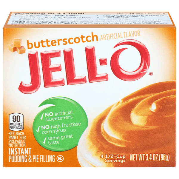 jell-o butterscotch instant pudding & pie filling 96g front