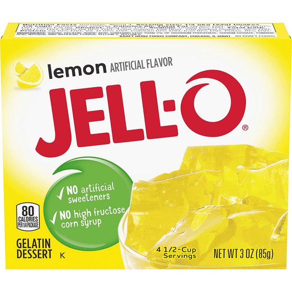 jell-o gelatin dessert mix lemon front