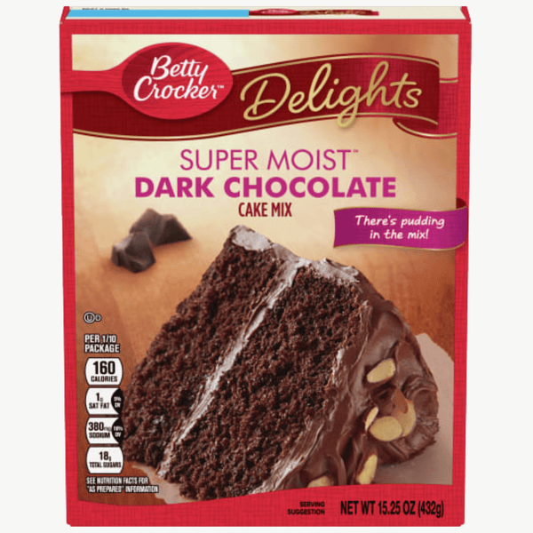 Betty Crocker Super Moist Dark Chocolate Cake Mix 432g - BBE: 13/07/2023