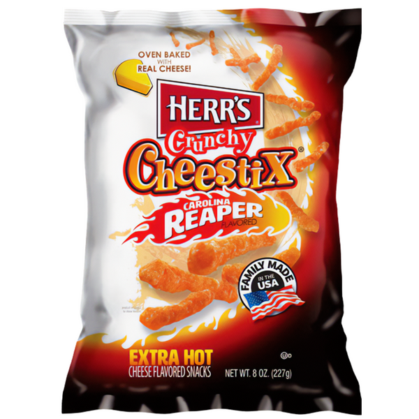 Herr's Carolina Reaper Crunchy Cheestix 227g - BBE: 29/05/2023